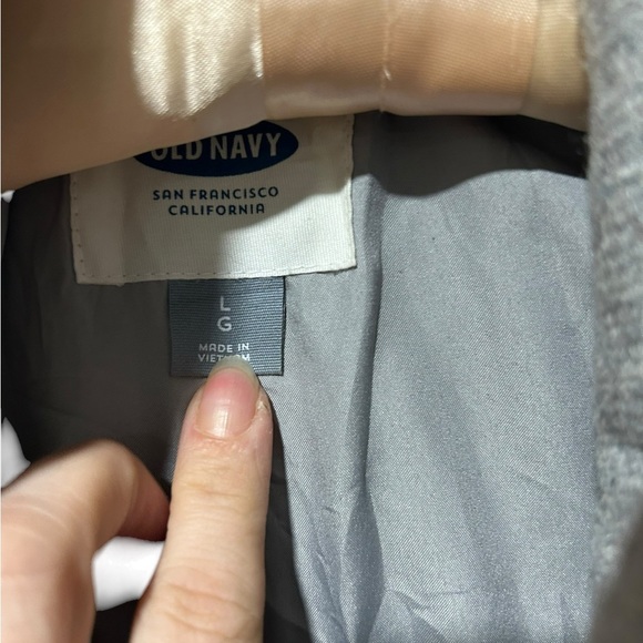 Old Navy gray Funnel Neck Wool pea coat Jacket Size Large - Picture 6 of 6